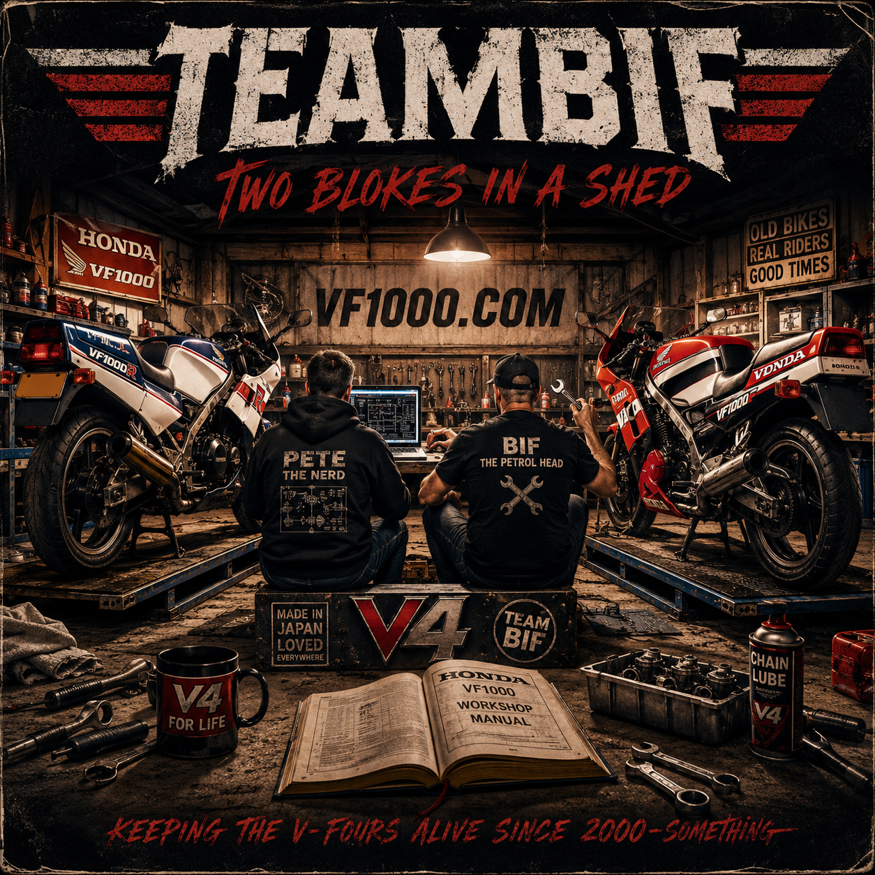 TEAMBIF — two blokes in a shed, keeping the V-fours alive since 2000-something